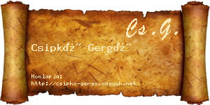 Csipkó Gergő névjegykártya